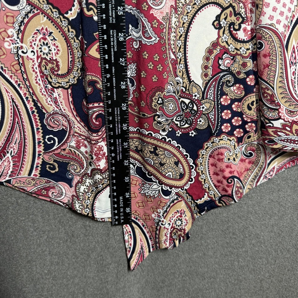 Perception Concept Womens Paisley Halter Dress Navy Pink Handkerchief Hem Medium - Picture 8 of 9